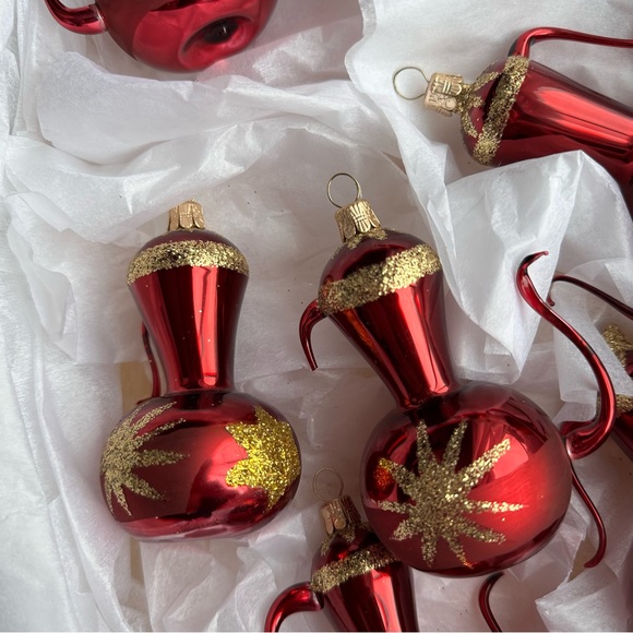 Tea Pots Christmas Ornaments Glass 7 pieces - Picture 15 of 16